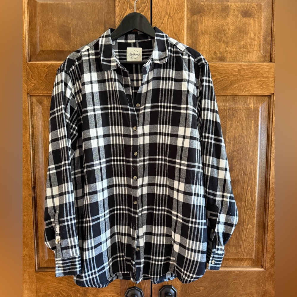 Jachs Girlfriend Black and White Plaid Shirt - Women's Size XXL